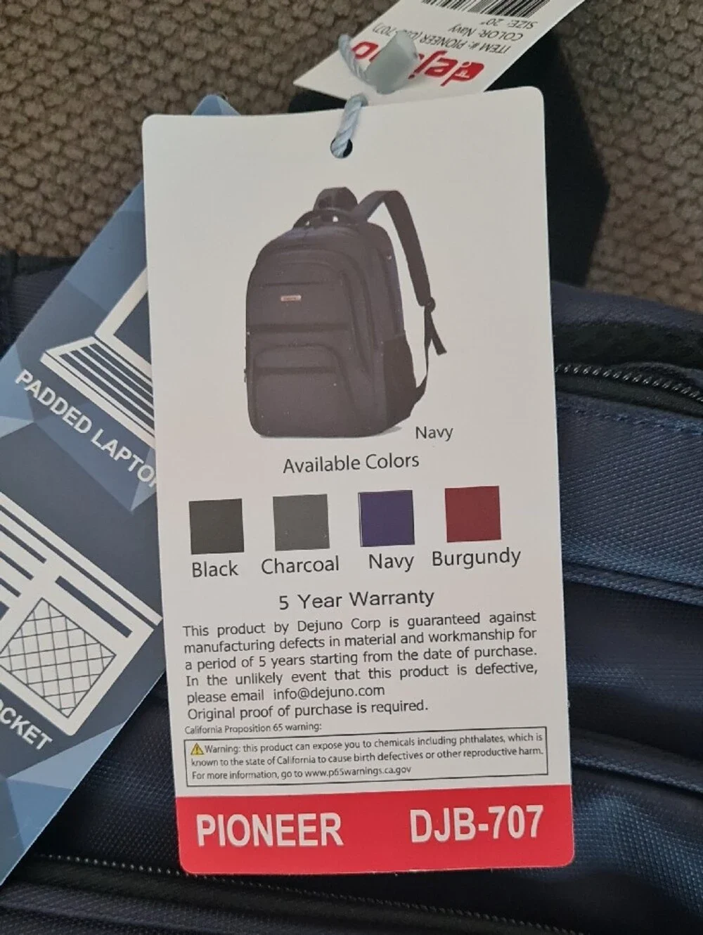 dejuno Pioneer Navy Men's Backpack